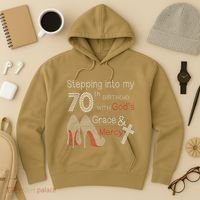 Stepping Into My 70th Birthday With God's Grace And Mercy Hoodie thumb 3