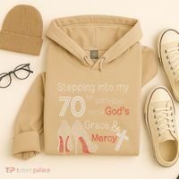 Stepping Into My 70th Birthday With God's Grace And Mercy Hoodie thumb 4