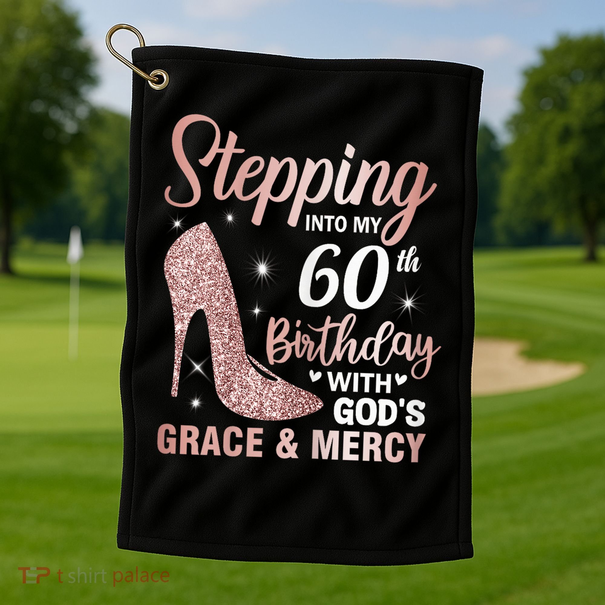 Stepping Into My 60th Birthday 60 Year Old Bday Golf Towel