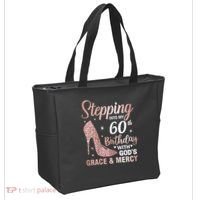 Stepping Into My 60th Birthday 60 Year Old Bday Tote Bag thumb 2