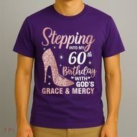 Stepping Into My 60th Birthday 60 Year Old Bday T-Shirt thumb 3