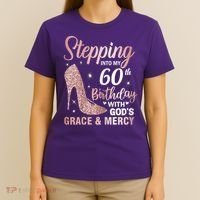 Stepping Into My 60th Birthday 60 Year Old Bday T-Shirt thumb 4