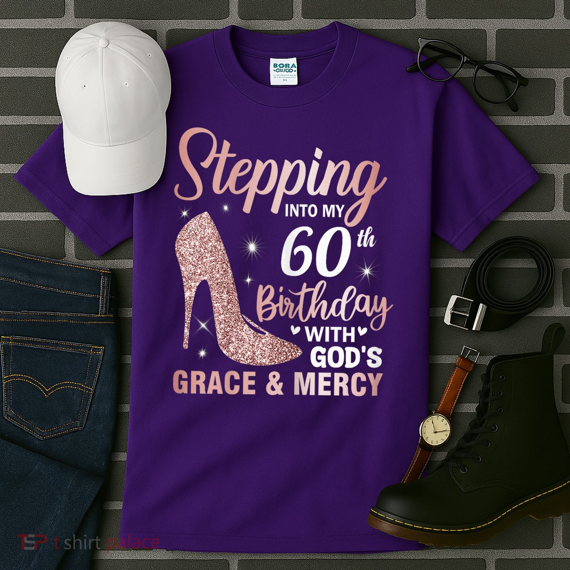Stepping Into My 60th Birthday 60 Year Old Bday Tall T-Shirt