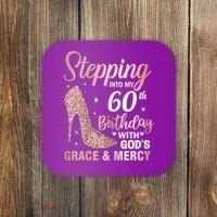 Stepping Into My 60th Birthday 60 Year Old Bday Coaster thumb 0