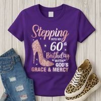 Stepping Into My 60th Birthday 60 Year Old Bday Women's T-Shirt thumb 3