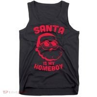 Santa Is My Homeboy Christmas Tank Top thumb 0