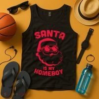 Santa Is My Homeboy Christmas Tank Top thumb 4