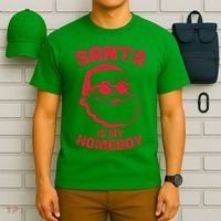 Santa Is My Homeboy Christmas T-Shirt thumb 6