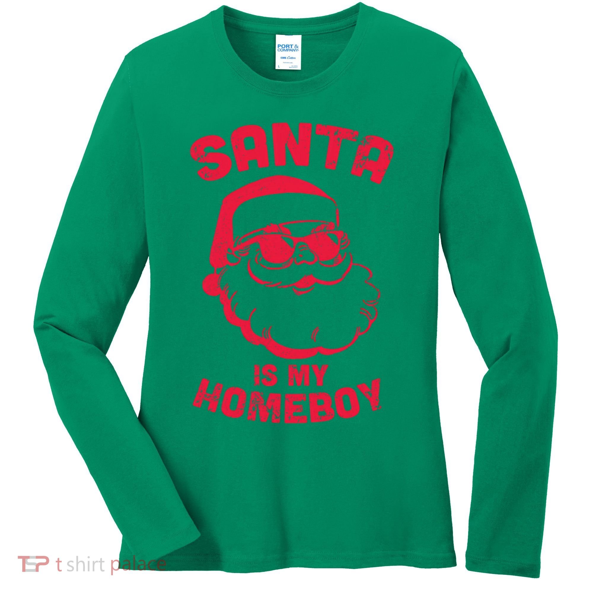 Santa Is My Homeboy Christmas Women's Long Sleeve Shirt