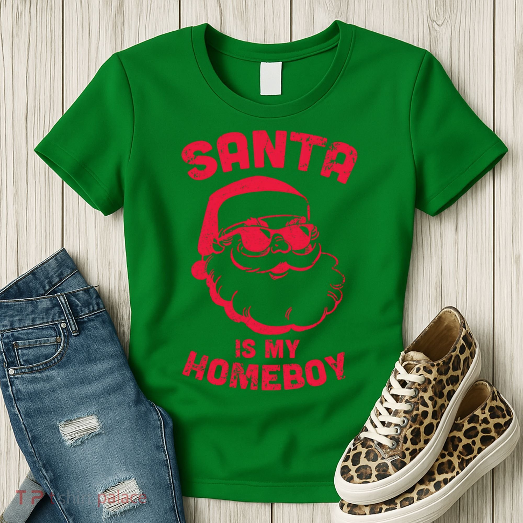 Santa Is My Homeboy Christmas Women's T-Shirt