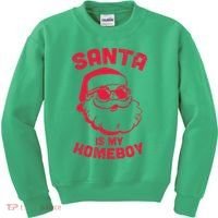 Santa Is My Homeboy Christmas Kids Sweatshirt thumb 0