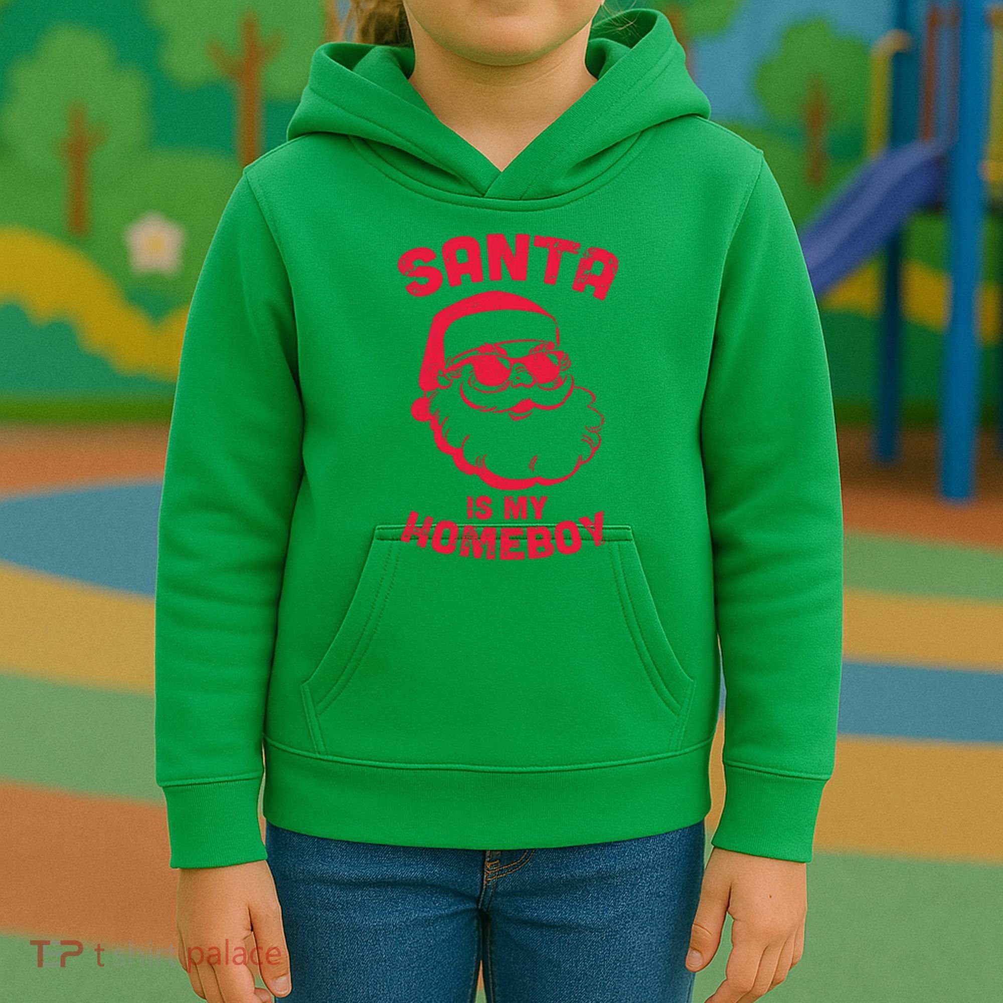 Santa Is My Homeboy Christmas Kids Hoodie