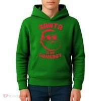 Santa Is My Homeboy Christmas Kids Hoodie thumb 4