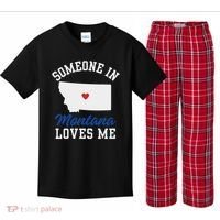 Someone In Montana Loves Me, Montana Affection From Afar Kids Plaid Pajama Set thumb 0