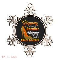 Stepping Into My October Birthday With God's Grace And Mercy Ornament thumb 0