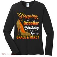 Stepping Into My October Birthday With God's Grace And Mercy Women's Long Sleeve Shirt thumb 0