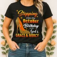 Stepping Into My October Birthday With God's Grace And Mercy Women's T-Shirt thumb 2