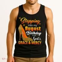 Stepping Into My August Birthday With God's Grace And Mercy Tank Top thumb 3