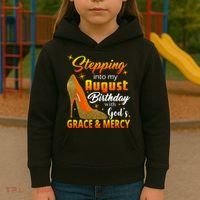 Stepping Into My August Birthday With God's Grace And Mercy Kids Hoodie thumb 3