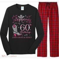 Stepping Into My 60th Birthday With God'S Grace And Mercy Long Sleeve Pajama Set thumb 0