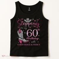 Stepping Into My 60th Birthday With God'S Grace And Mercy Tank Top thumb 2
