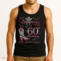 Stepping Into My 60th Birthday With God'S Grace And Mercy Tank Top thumb 3