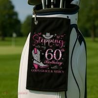 Stepping Into My 60th Birthday With God'S Grace And Mercy Golf Towel thumb 2