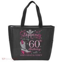 Stepping Into My 60th Birthday With God'S Grace And Mercy Tote Bag thumb 0