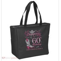 Stepping Into My 60th Birthday With God'S Grace And Mercy Tote Bag thumb 2