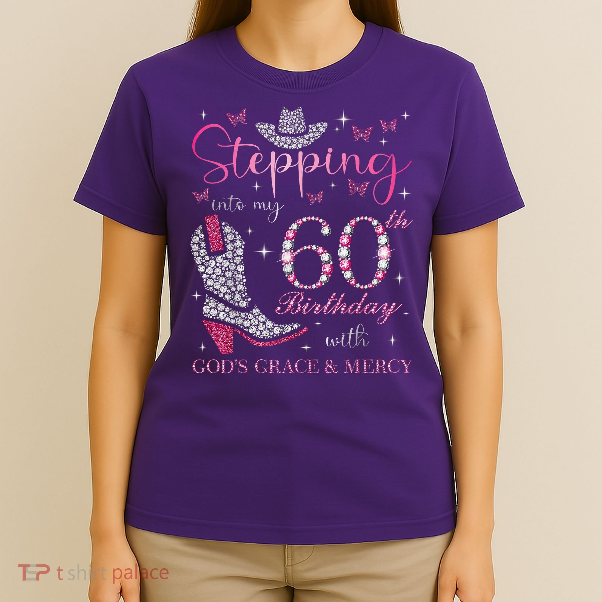 Stepping Into My 60th Birthday With God'S Grace And Mercy T-Shirt