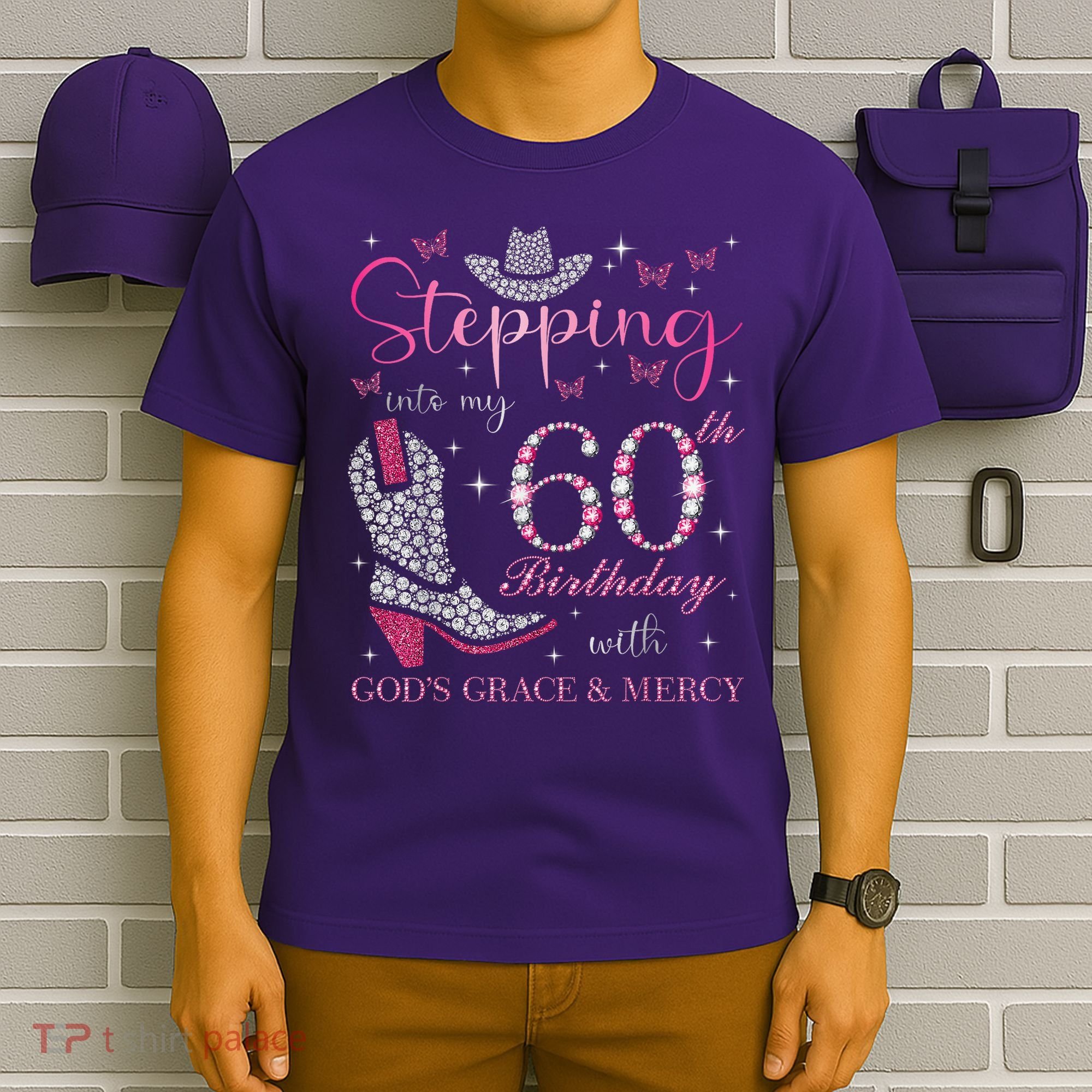 Stepping Into My 60th Birthday With God'S Grace And Mercy T-Shirt