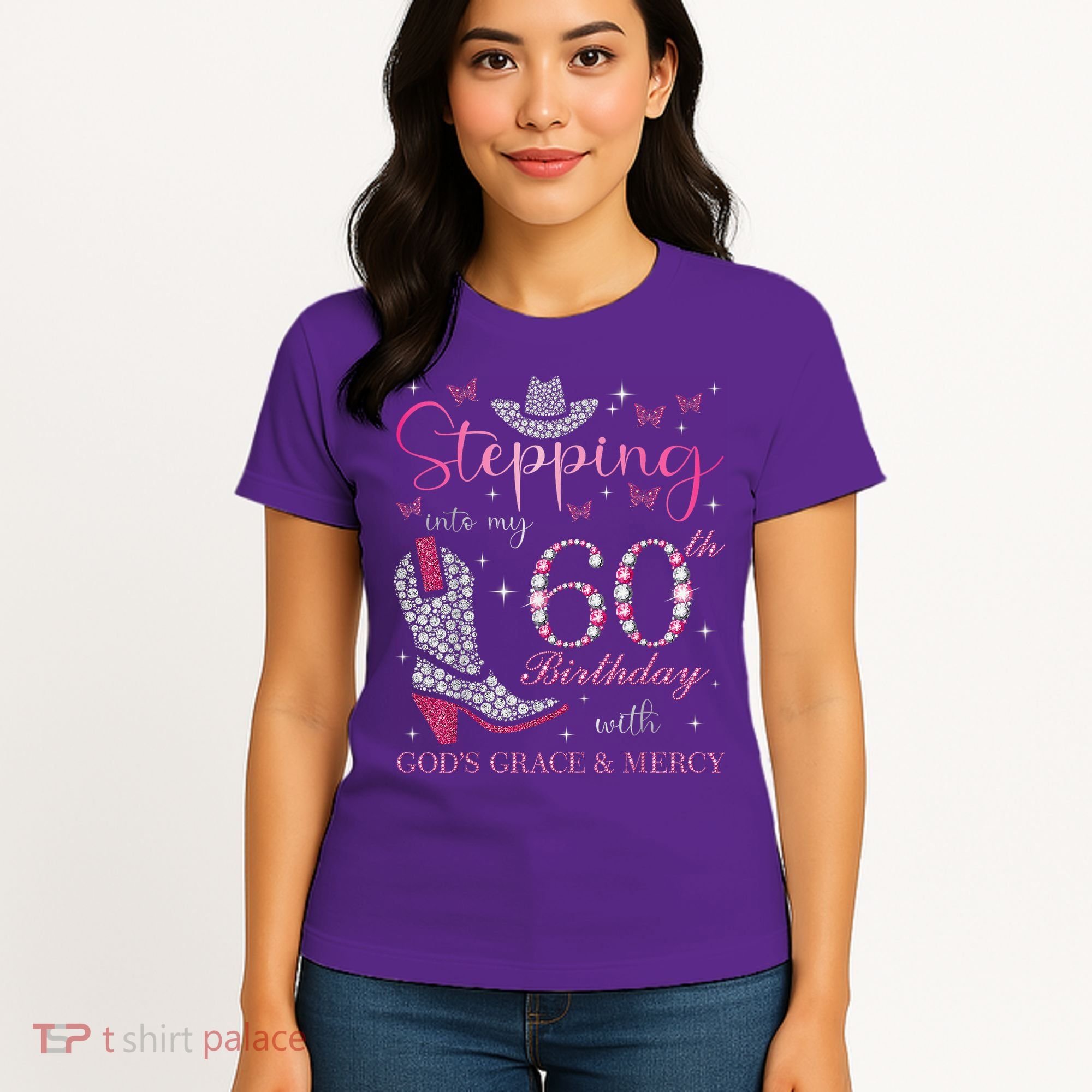 Stepping Into My 60th Birthday With God'S Grace And Mercy Women's T-Shirt