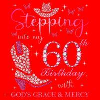 Stepping Into My 60th Birthday With God'S Grace And Mercy Santa Hat thumb 1