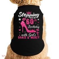 Stepping Into My 60th Birthday With Gods Grace And Mercy Doggie Tank thumb 0
