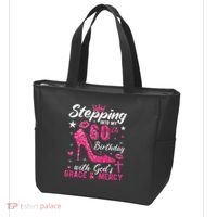 Stepping Into My 60th Birthday With Gods Grace And Mercy Tote Bag thumb 3