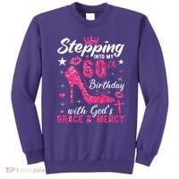 Stepping Into My 60th Birthday With Gods Grace And Mercy Sweatshirt thumb 0
