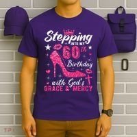 Stepping Into My 60th Birthday With Gods Grace And Mercy T-Shirt thumb 6