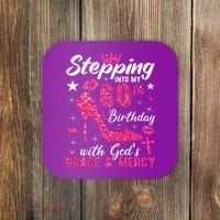 Stepping Into My 60th Birthday With Gods Grace And Mercy Coaster thumb 0