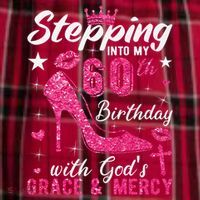 Stepping Into My 60th Birthday With Gods Grace And Mercy Women's Flannel Plaid Pajama Pants thumb 2
