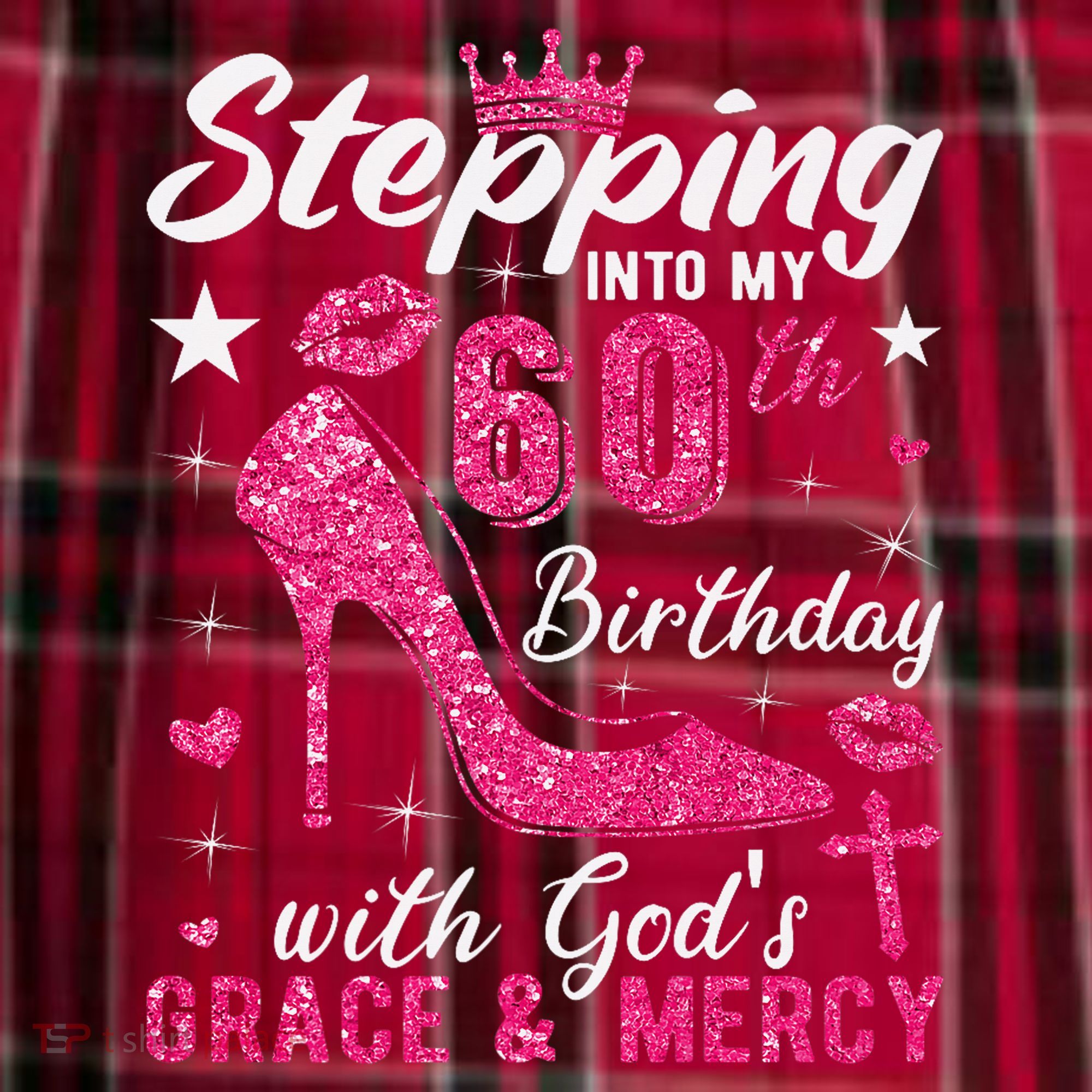 Stepping Into My 60th Birthday With Gods Grace And Mercy Women's Flannel Plaid Pajama Pants