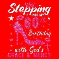 Stepping Into My 60th Birthday With Gods Grace And Mercy Santa Hat thumb 1