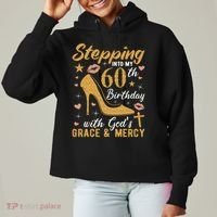 Stepping Into My 60th Birthday With Gods Grace And Mercy Ladies Heavyweight Boxy Pullover Hoodie thumb 0