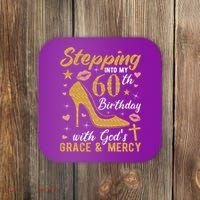 Stepping Into My 60th Birthday With Gods Grace And Mercy Coaster thumb 0