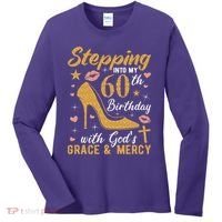 Stepping Into My 60th Birthday With Gods Grace And Mercy Women's Long Sleeve Shirt thumb 0