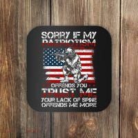 Sorry If My Patriotism Offends You Patriotic Us Flag Coaster thumb 0