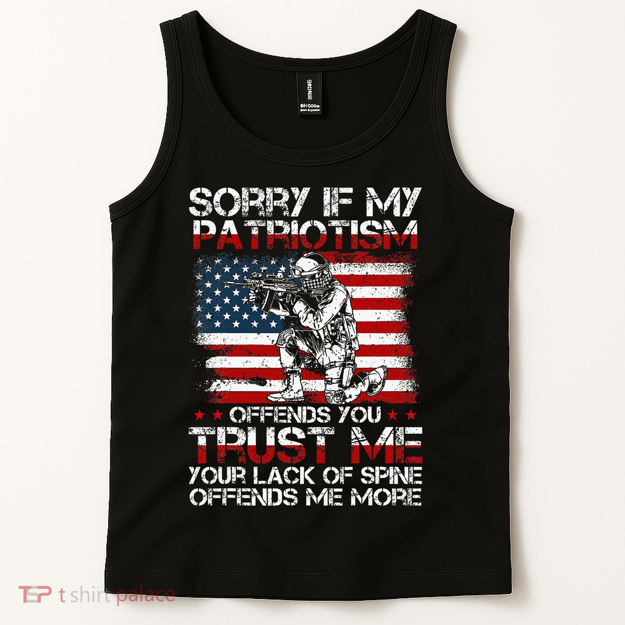 Sorry If My Patriotism Offends You Patriotic Us Flag Tank Top