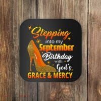 Stepping Into My September Birthday With God's Grace And Mercy Coaster thumb 0