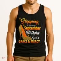 Stepping Into My September Birthday With God's Grace And Mercy Tank Top thumb 3