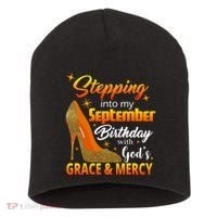 Stepping Into My September Birthday With God's Grace And Mercy Short Acrylic Beanie thumb 0