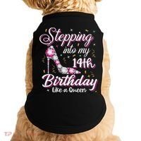 Stepping Into My 14th Birthday Like A Queen Happy Bday To Me Doggie Tank thumb 0
